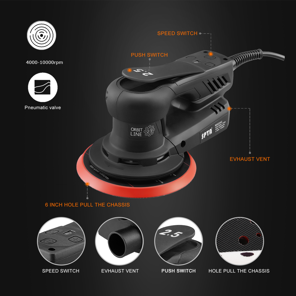 SPTA 350W Electric Car Random  - Random Orbital Sander recension och pris