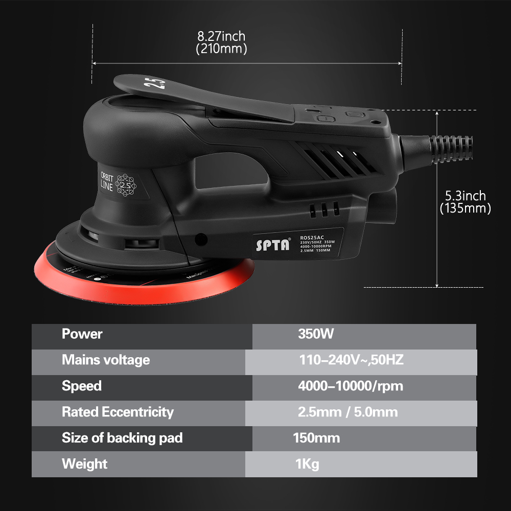 SPTA 350W Electric Car Random  - Random Orbital Sander recension och pris
