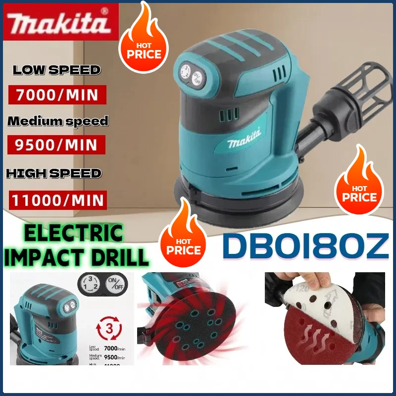 Makita DBO180Z Brushless Recha - Random Orbital Sander recension och pris