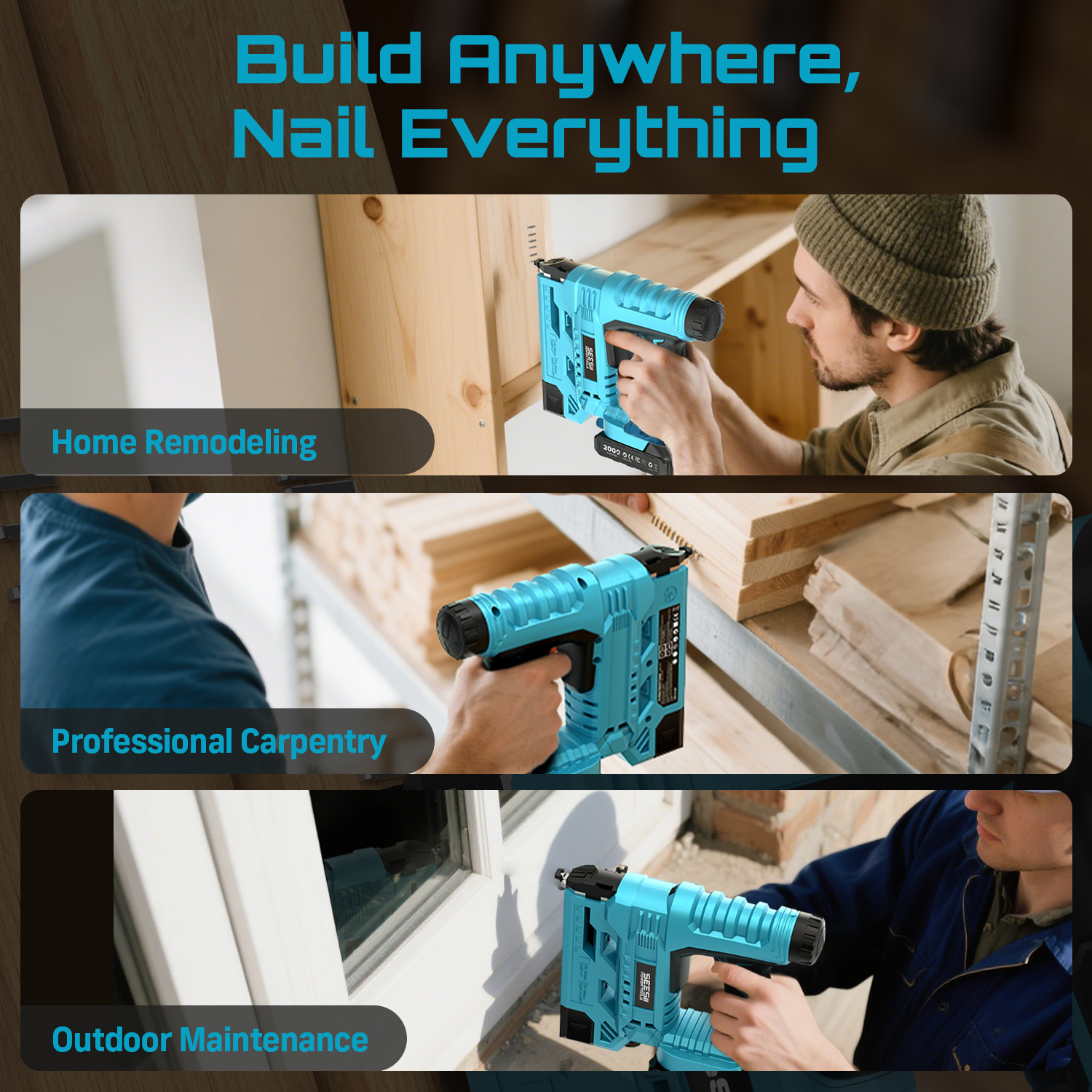 SEESII Electric Nail Gun Cordl - Staple Gun Electric recension och pris