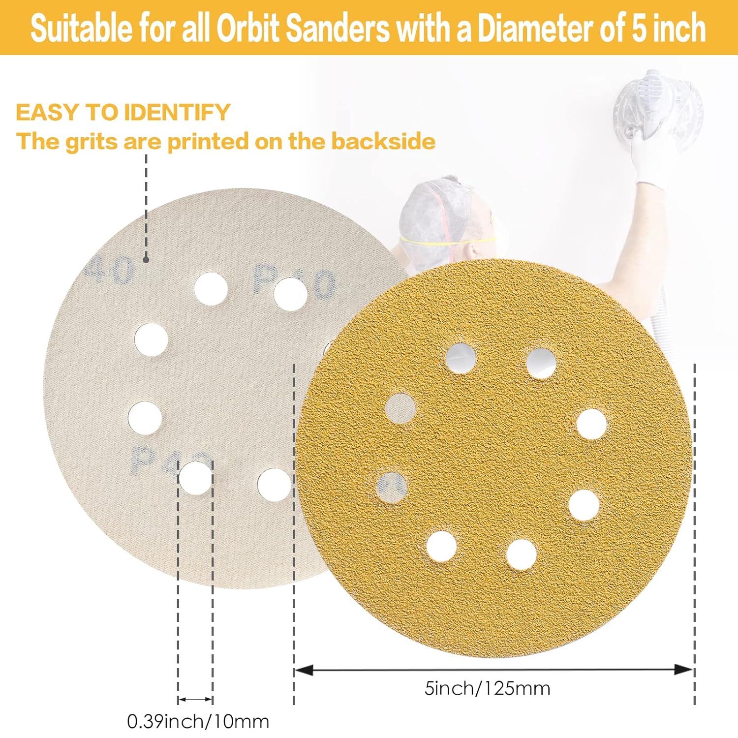 10-100PCS 5 Inch 8 Hole Sandin - Random Orbital Sander recension och pris