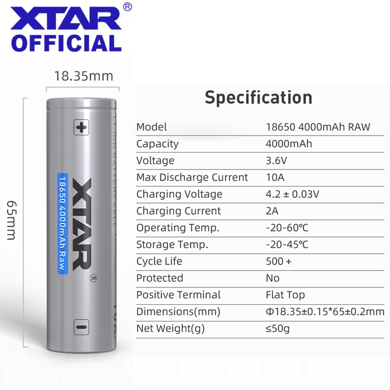 Grade A XTAR INR 18650 4000mAh - Power Tools Lowes recension och pris