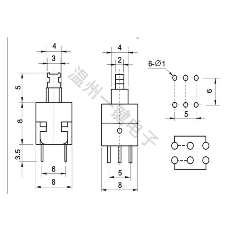 10PCS KFT-8.0A 8.0x8.0mm 6pin  - Power Tools Kft recension och pris