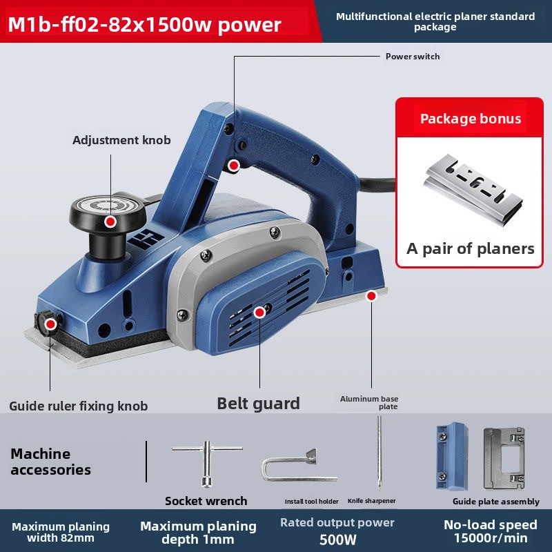 500W Electric Planer Portable  - Planer Handheld Electric recension och pris